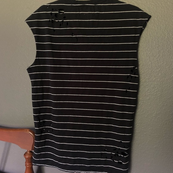 Striped Tank Top Black and White - Picture 5 of 5